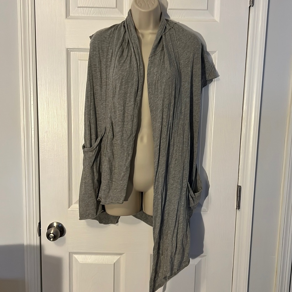 AllSaints Gray Draped Open Front Cardigan Vest - Size 8 (UK 12)